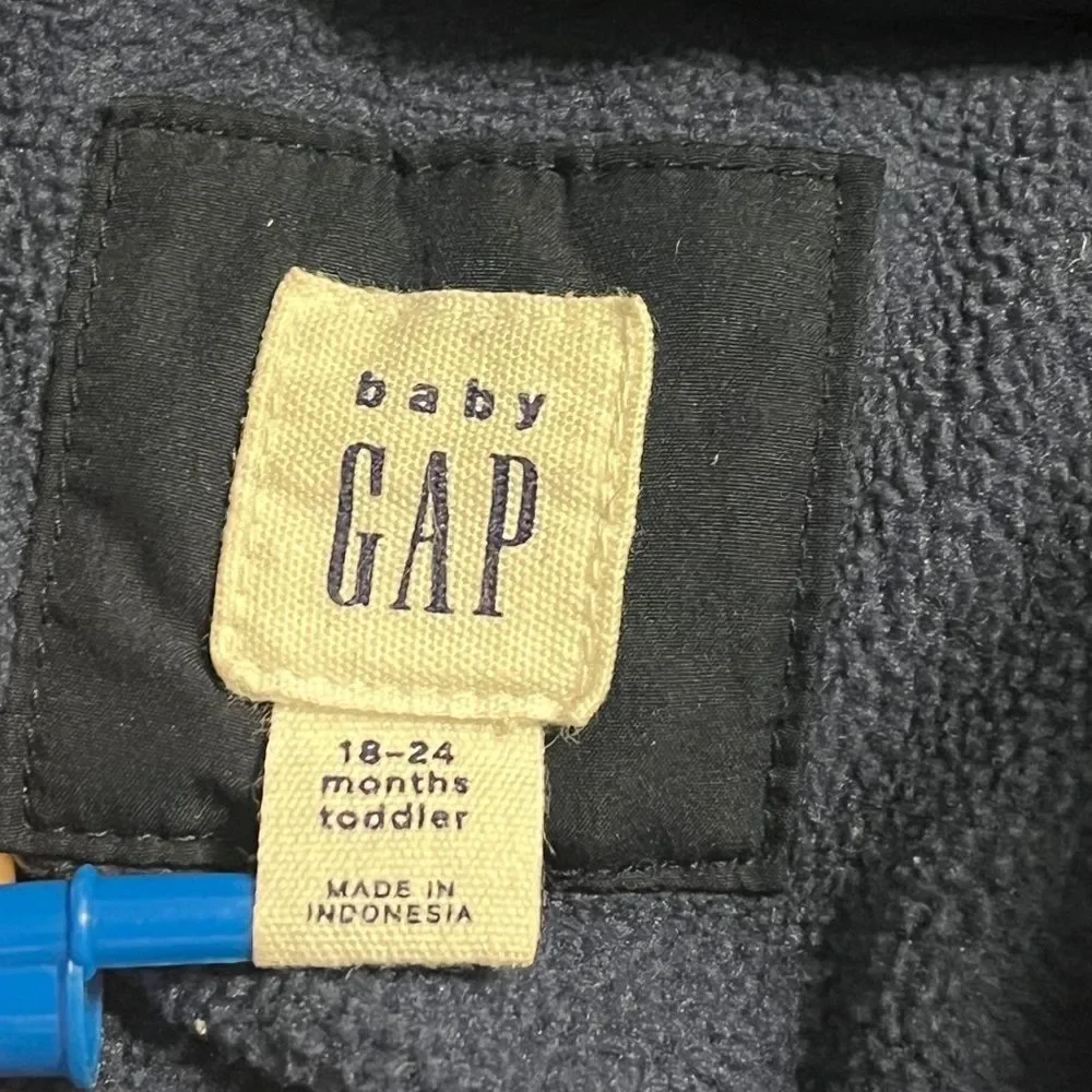 GAP Baby Navy Blue Fleece Puffer Coat 24M